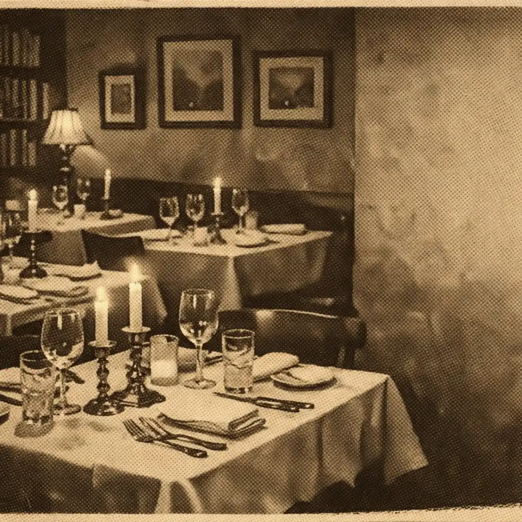 Candlelit private dining room with vintage English atmosphere