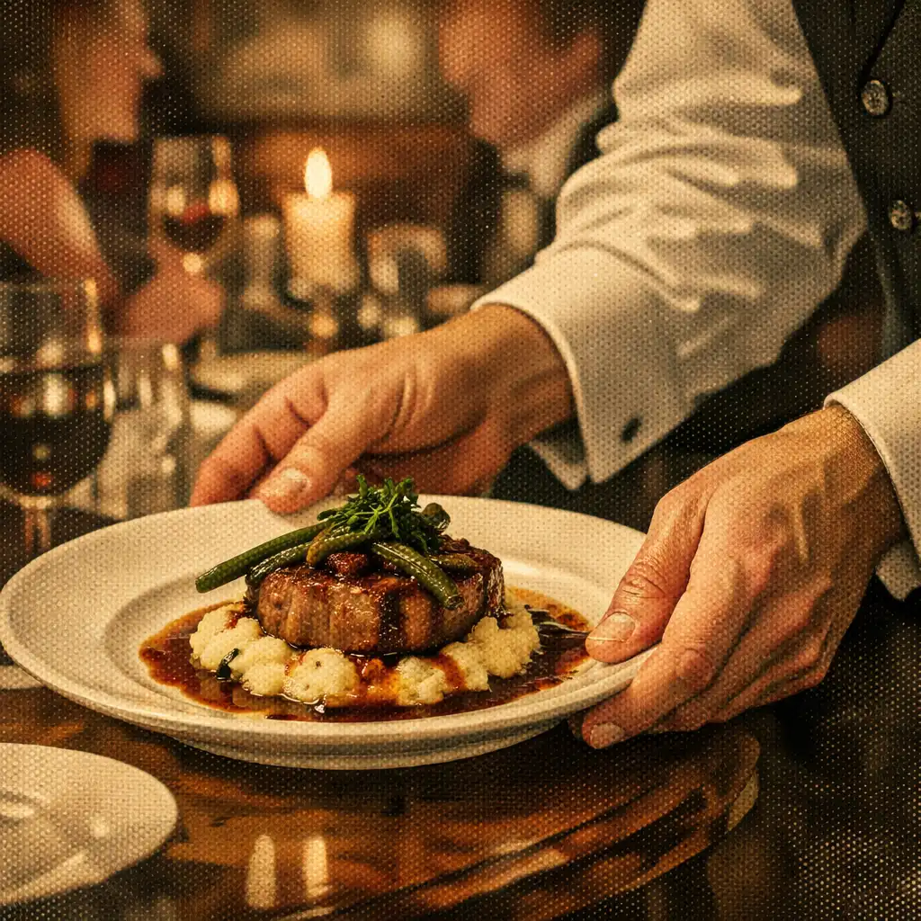 Close-up of refined table service